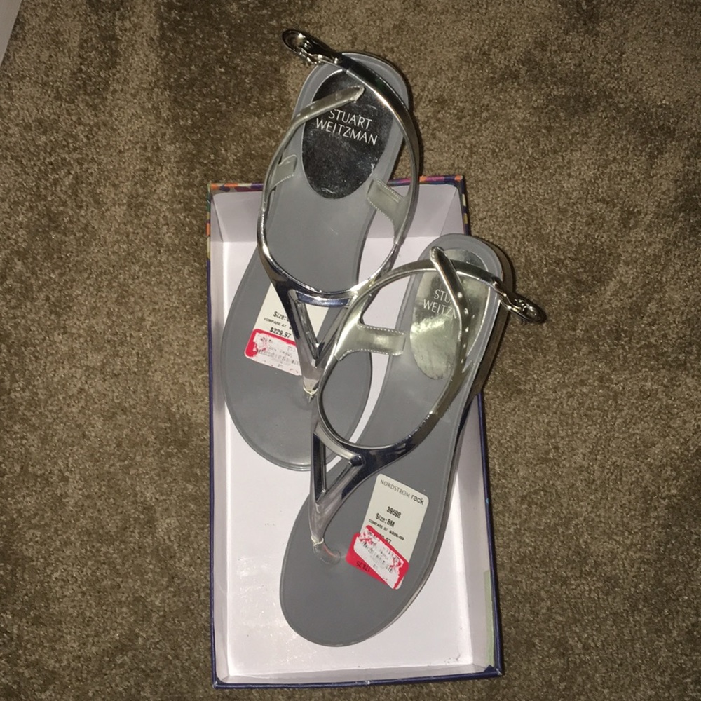 TRIFECTA SILVER JELLY SANDALS